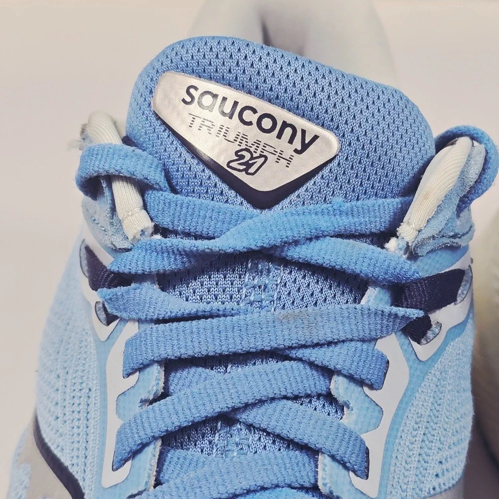 Saucony Triumph 21 Running Athletic Shoes Womens US 10 Blue White Sneakers - Picture 7 of 14